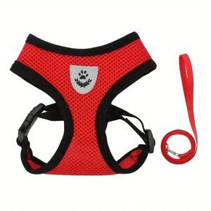 Breathable and Reflective Dog Harness with Adjustable Leash - Ideal for Puppies